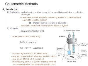 Advantages and disadvantages of coulometric methods