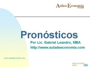 Pronsticos Por Lic Gabriel Leandro MBA http www