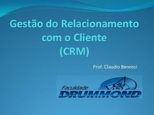 Gesto do Relacionamento com o Cliente CRM Prof