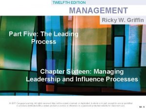 TWELFTH EDITION MANAGEMENT Ricky W Griffin Part Five