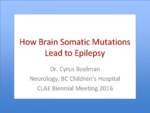 Somatic mutations