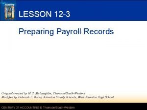 Preparing payroll records