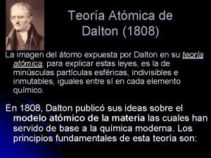 La imagen del átomo expuesta por dalton
