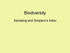 Simpsons biodiversity