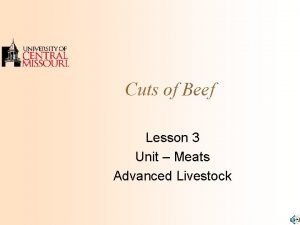 Cuts of Beef Lesson 3 Unit Meats Advanced