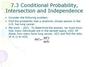 Intersection and conditional probability