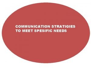 Communication stratigies