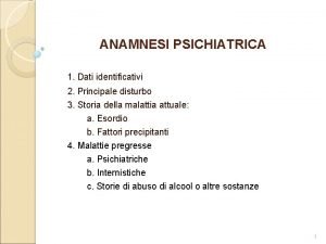 Anamnesi psichiatrica