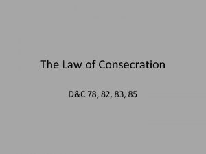 The law of consecration