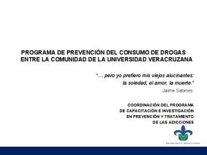 PROGRAMA DE PREVENCIN DEL CONSUMO DE DROGAS ENTRE
