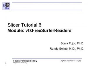 Slicer Tutorial 6 Module vtk Free Surfer Readers