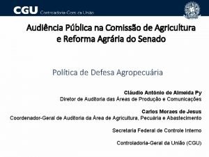 Audincia Pblica na Comisso de Agricultura e Reforma