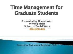 Time management in graduate school