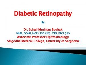Diabetic Retinopathy By Dr Suhail Mushtaq Boobak MBBS