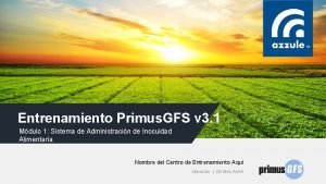 Entrenamiento Primus GFS v 3 1 Mdulo 1