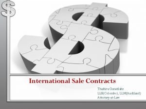 International Sale Contracts Thashira Gunatilake LLBColombo LLMAuckland AttorneyatLaw