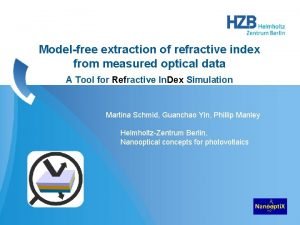 Modelfree extraction of refractive index from measured optical