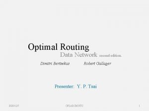 Optimal Routing Data Network second edition Dimitri Bertsekas