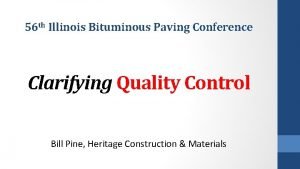 Bituminous paving conference