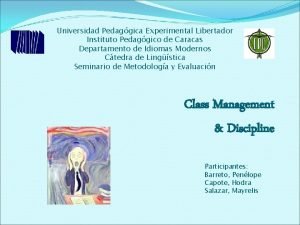 Universidad Pedaggica Experimental Libertador Instituto Pedaggico de Caracas