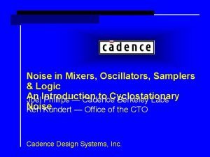 Noise in Mixers Oscillators Samplers Logic An to