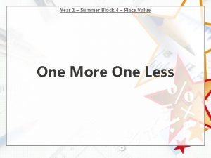 Year 1 Summer Block 4 Place Value One
