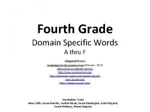 Domain-specific vocabulary 4th grade