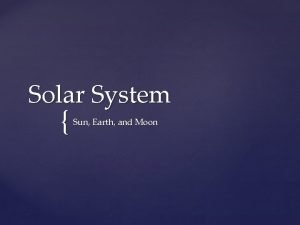 Solar System Sun Earth and Moon The sun