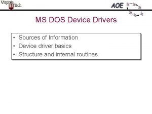 Ms dos device drivers