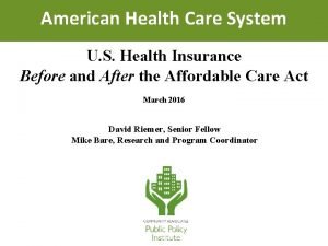 American Health Care System U S Health Insurance