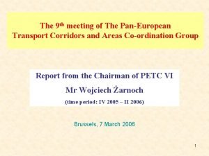 The 9 th meeting of The PanEuropean Transport