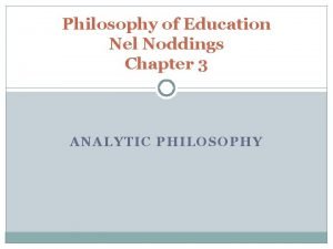 Philosophy of education nel noddings