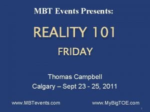 Tom campbell virtual reality