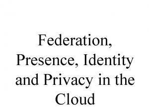 Types of federation in cloud computing