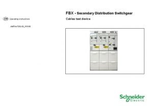 FBX Secondary Distribution Switchgear EN Operating instructions AMTNo