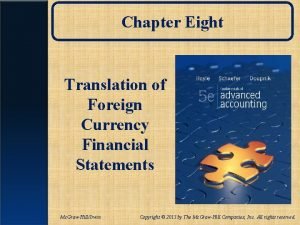 Foreign currency translation example