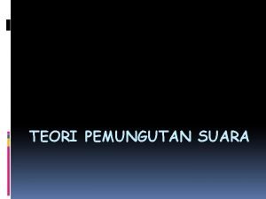 Teori pemungutan suara