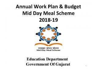 Annual Work Plan Budget Mid Day Meal Scheme