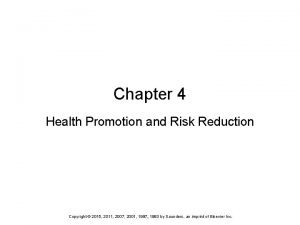 Health promotion and levels of disease prevention