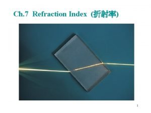 Refractive index of substances