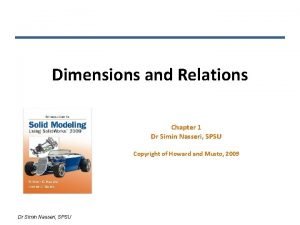 Dimensions and Relations Chapter 1 Dr Simin Nasseri