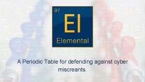A Periodic Table for defending against cyber miscreants