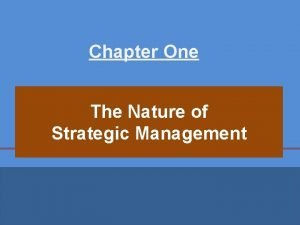 Nature of strategic management
