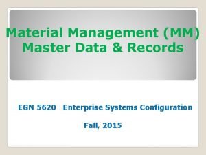 Material Management MM Master Data Records EGN 5620
