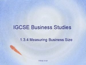 How to measure the size of a business igcse