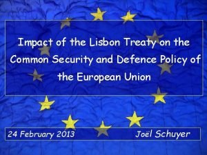 Impact of the Lisbon Treaty on the Common