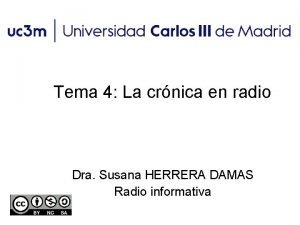 Tema 4 La crnica en radio Dra Susana
