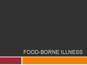 Foodborne illness vocabulary