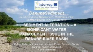 Danube Sediment Danube Sediment Management Restoration of the