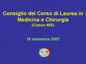 Consiglio del Corso di Laurea in Medicina e